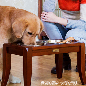 餐桌/span>柯基金毛小中 span class=h>大型/span>犬食盆架吃饭盆高