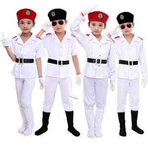 男女童白色海军服演出服学生军鼓管乐团幼儿红歌合唱表演服水兵服