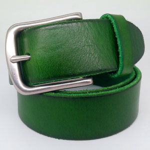 绿色皮带男真皮简约针扣耐用柔软头层纯牛皮牛仔裤腰带休闲男青年