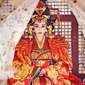 实物图武则天影楼 span class=h>拖尾 /span>绣花皇后武媚娘古装 span