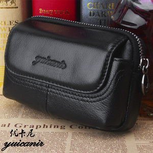 真皮男士穿皮带手机腰包4寸5寸5.5寸6寸横款