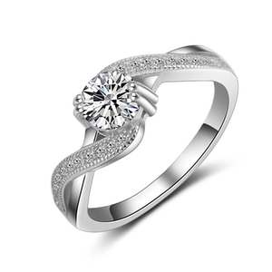 纯银925镀白金女款克拉戒指 span class=h>奢华 /span>珠宝 span