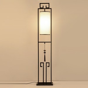 现代简约新中式落地灯客厅卧室书房复古创意布艺铁艺仿古落地台灯