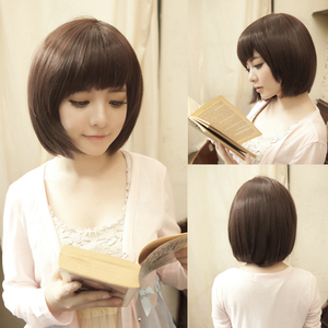 新款 短款包邮 女生短发 短直女生假发 梯形刘海  bobo头 梨花头