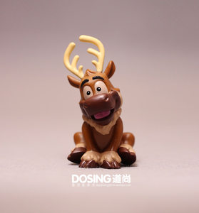 卡通q版可爱 span class=h>动物 /span> 冰雪公仔奇缘 驯鹿 手办 span