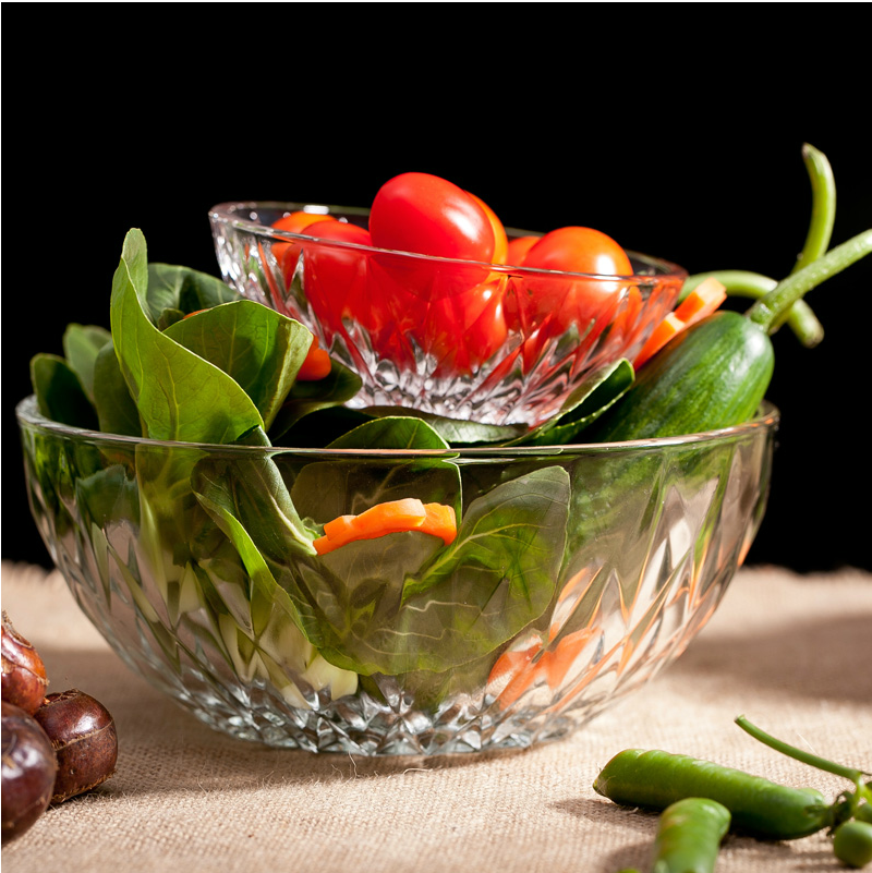 套装创意钻石碗水晶玻璃碗水果碗沙拉碗泡面碗面膜碗米饭碗汤碗