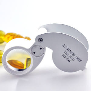 折叠 40倍放大镜 带灯便携式高倍 鉴赏 高清镜