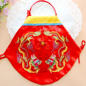 2016团购新款宝宝肚兜红色婴儿兜兜宝贝唐装仿真丝面料周岁拍照服