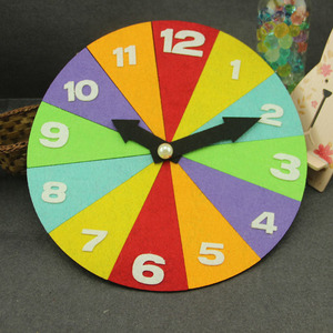 免裁剪不织布艺手工diy材料包邮幼儿园儿童制作手工彩色数字时钟