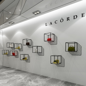 创意铁艺上墙鞋货架展柜服装店悬挂式包架橱窗精品置物陈列架包邮