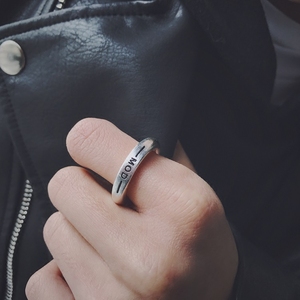 说唱街舞韩国 1314系列权志龙gd同款素银圆指环男女戒指首饰