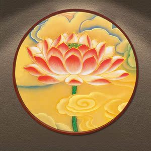 玄关装饰画莲花图片