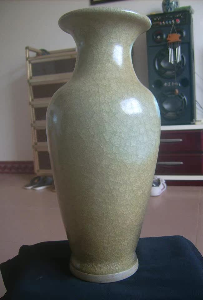 2249号收藏品锦华钧窑哥窑龙泉窑宋代失传工艺冰裂纹花瓶摆件包邮