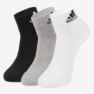 阿迪达斯男女三双装短袜舒适透气吸汗休闲跑步运动 span class=h>袜子