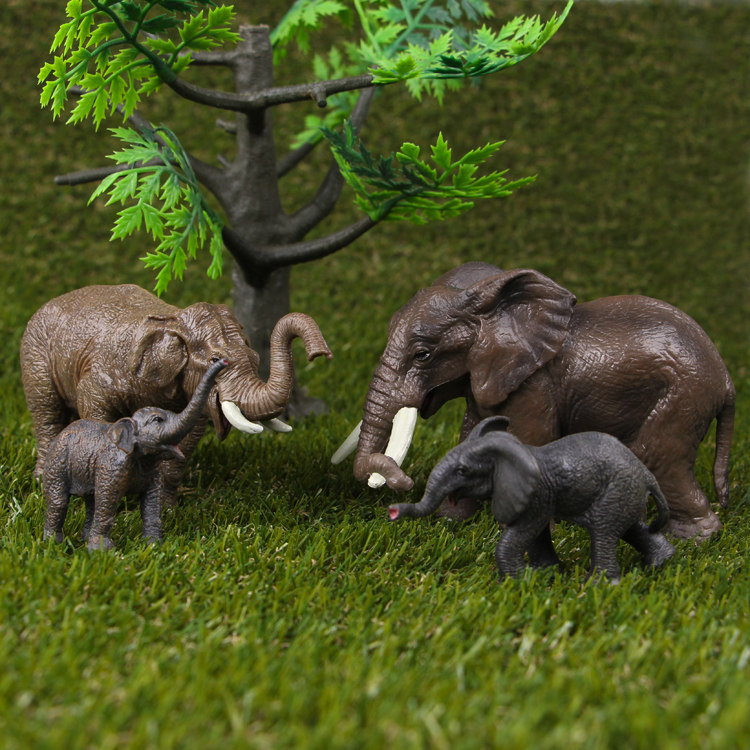原始风儿童认知静态玩具模型野生动物非洲象亚洲象儿童玩具