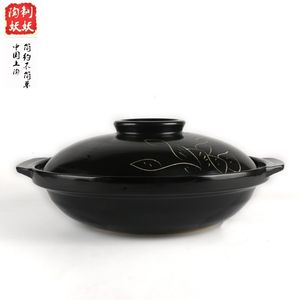 陶瓷浅砂锅明火耐高温黑色白色砂锅炖锅陶瓷 