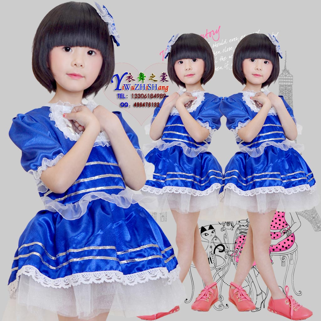十一点半舞蹈演出服装幼儿 儿童 演出服小荷风采纱裙子送盘子道具