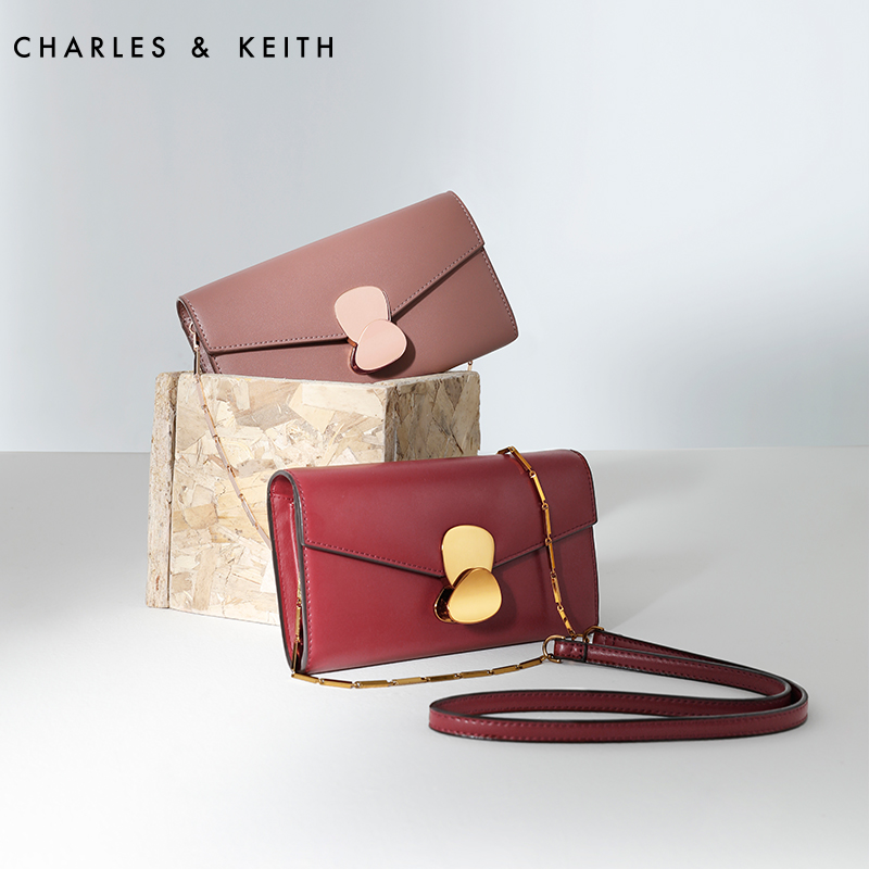 CHARLES＆KEITH 长款钱包 CK6-10770330 欧美金属扣装饰女士钱包