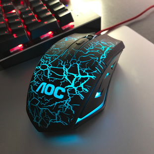 aoc鼠标v103有线游戏笔记本电竞机械绝地求生吃鸡牧马人无宏家用