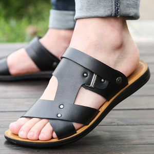 岱鼠邦男士凉鞋真皮2017新款夏季皮凉鞋男真