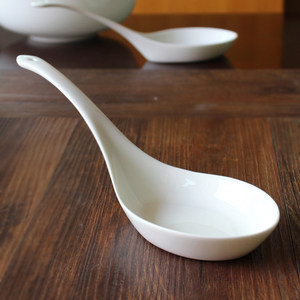 大平底汤勺 一级骨瓷大汤勺景德镇陶瓷勺大调羹饭勺厨房餐具