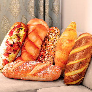 创意可拆洗双面仿真食物零食抱枕面包靠垫靠枕毛绒玩具生日礼物女