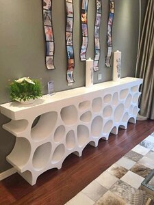 玻璃钢隔断定制书现代个性异形烤漆镂空蜂窝办公室商场展示柜吧台