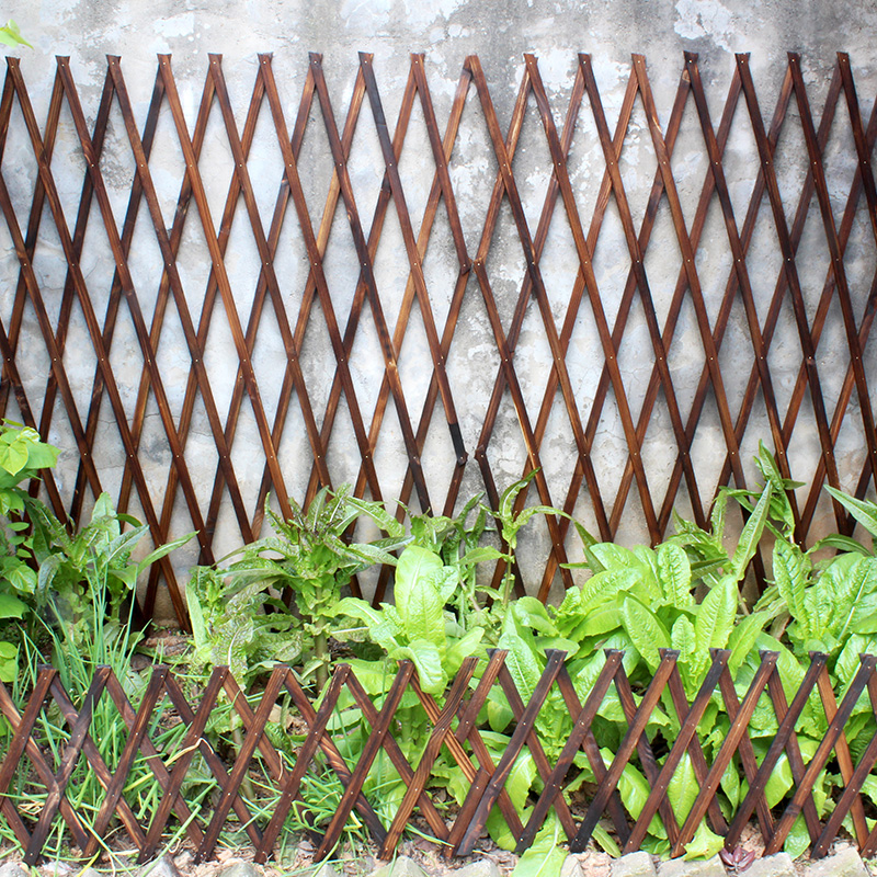 木网格墙面装饰挂网户外庭院花园菜园爬藤架伸缩木篱笆防腐木栅栏