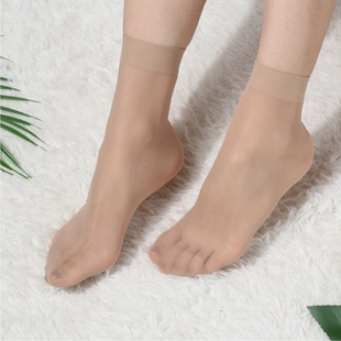 5双 冰爽丝滑包芯丝面料5d超薄脚尖透明丝袜隐形短袜女士短筒袜子