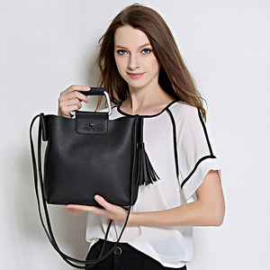 女包单肩包简约手提包斜挎包时尚休闲流苏女式包pu皮质潮流大容量