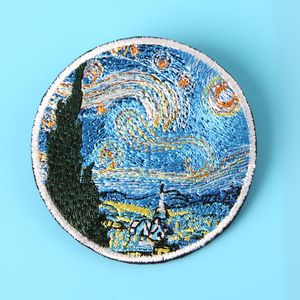 田品李梵高星空刺绣 span class=h>胸针 /span>别针森系文艺原创帆布