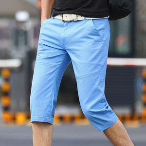 纯色男士七分裤图片