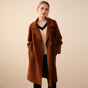 2018新款女装春装毛呢外套女双面绒中长款韩