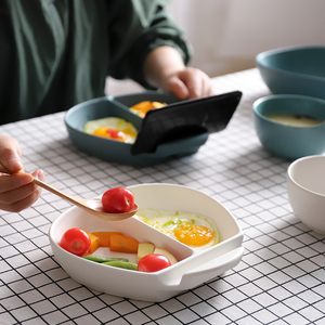 创意日式餐盘分格陶瓷盘子午餐一人食餐具套装分隔托盘饭菜快餐盘