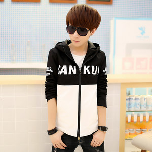 春秋薄款夹克男土韩版修身上衣潮夏季学生秋款