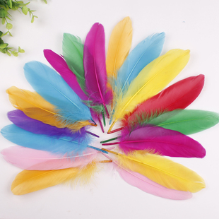 幼儿园手工diy材料彩色羽毛大小号粘贴儿童创意课程美术美劳装饰