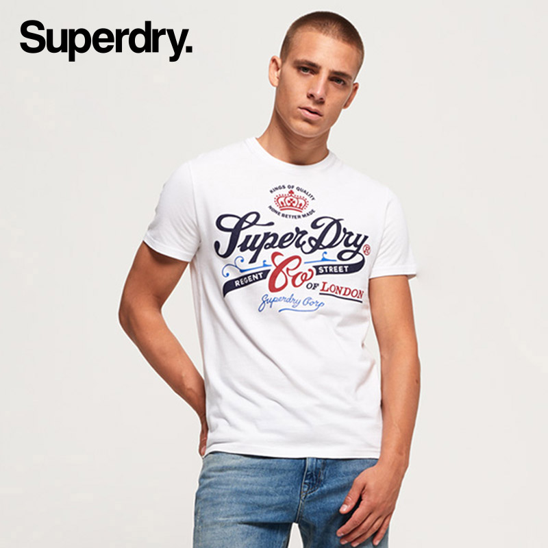 英国Superdry极度干燥春季男装新品短袖T恤潮流经典字母LOGO印花
