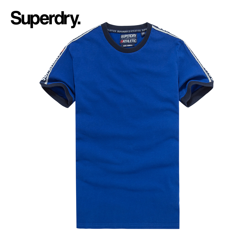 英国Superdry极度干燥春夏男士侧边LOGO织带潮流休闲短袖T恤