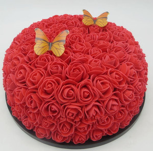 贝贝仿真生日婚庆蛋糕模型 仿真奶油红色玫瑰花束节庆假蛋糕样品