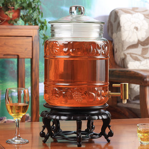 玻璃泡 span class=h>酒瓶 /span>带龙头10/20/30斤装酿酒罐药酒坛子