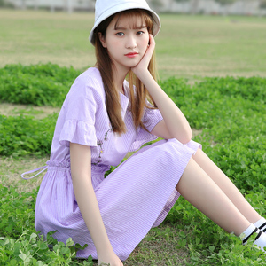 初中生连衣 span class=h>裙 /span>夏季13小清新14中长款16岁少女孩