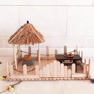 幼儿园雪糕棒diy手工制作小房子小别墅冰棒棍