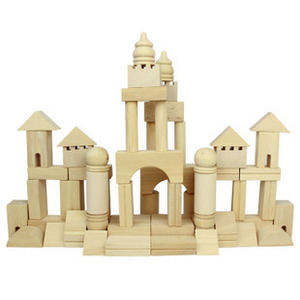 儿童早教教具搭积木大块桶装拼装实木原木 span class=h>城堡 /span>