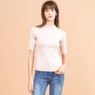 保暖内衣女上衣贴身衣服加绒中袖半高领秋冬季发热女士打底衫外穿