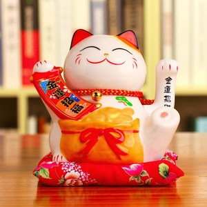 小号招财猫摆件开业摇手图片
