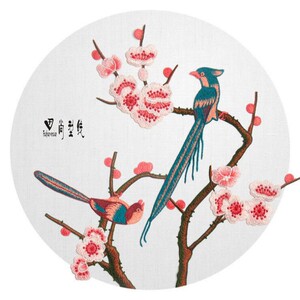 精緻花鳥電腦刺繡 span class=h>布 /span>貼 span class=h>梅花 