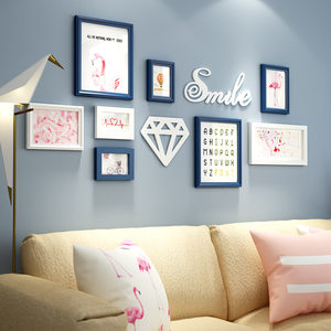 包邮北欧实木 span class=h>相框 /span>现代简约镂空雕花创意照片墙