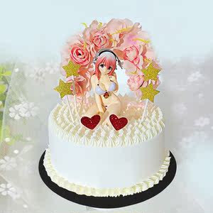 class=h>索尼子 /span>情景创意美少女新款流行仿真塑胶生日蛋糕模型