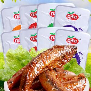 口水娃口水鱼 60包】小鱼仔 湖南特产 香辣味小鱼仔毛毛鱼 麻辣