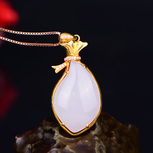 载玉堂新疆天然和田白玉18k span class=h>金镶玉 /span> span class=